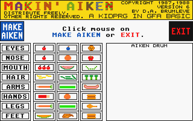 Makin' Aiken atari screenshot